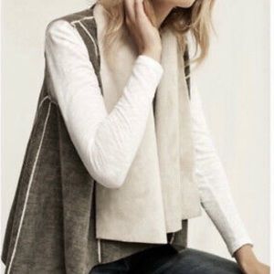 Anthropologie Amadi Asymmetrical Faux Fur Vest
